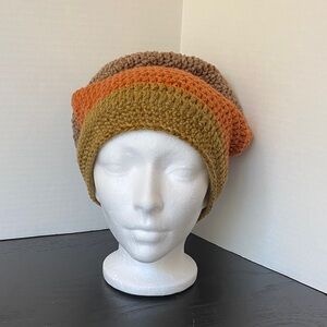 Multicolored Crochet Slouchy Beanie Tam